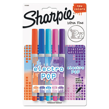 Sharpie® Ultra Fine Electro Pop Marker, Extra-fine Needle Tip, Assorted Color Set 2, 5-pack freeshipping - TVN Wholesale